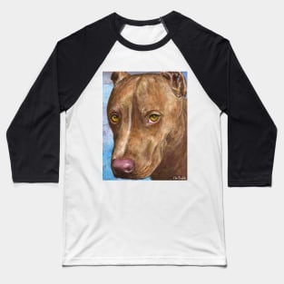 A Beautiful Red Nose Pit Bull Painting Baseball T-Shirt